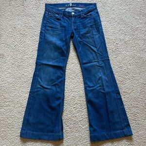 7 For All Mankind High Rise Ginger, Flare Jeans, Deep Blue, Size 27